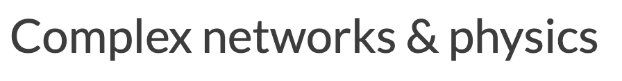 Complex networks & physics